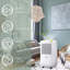 10L/Day White ABS Portable Quiet Dehumidifier, WiFi Smart App Control 4 Modes 24H Timer for Home Laundry Basement