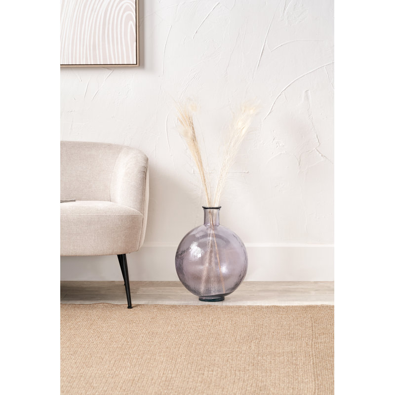 Round Recycled Glass Vase, Lilac