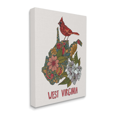 «West Virginia State Cardinal», détail floral par Valentina Harper