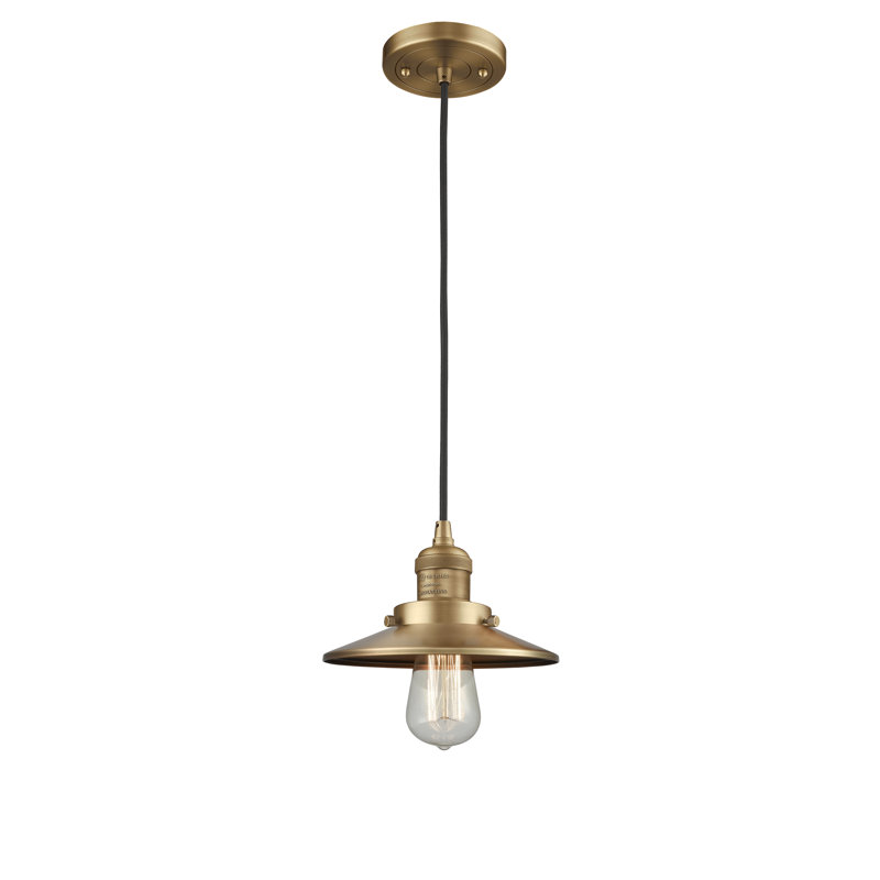 Luminaire suspendu conique à 1 lumière Gault, Laiton brossé