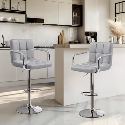 Pete Swivel Upholstered Adjustable Height Counter Stools