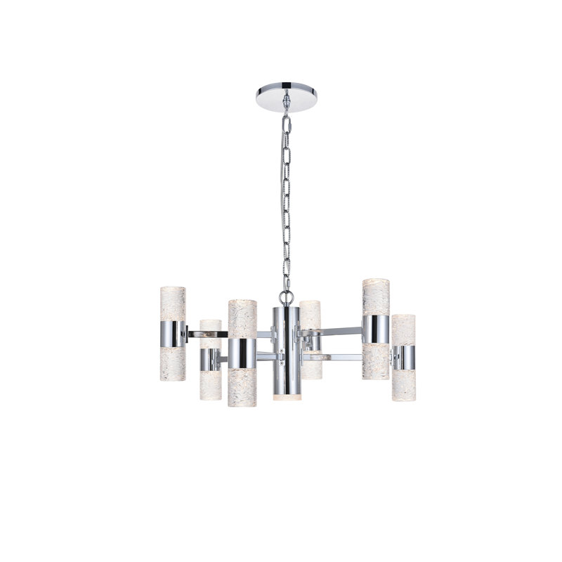Lustre linéaire moderne Spoutnik à 13 lumières Goodwater, Chrome