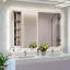 Miroir mural de salle de bain surdimensionné 60 x 40 pouces avec grand miroir mural à cadre en aluminium 3 modes de couleurs pour salle de bain