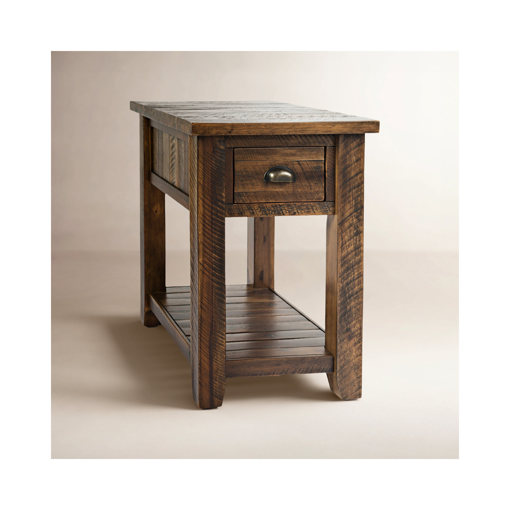 Castile End Table With Storage, Dakota Oak