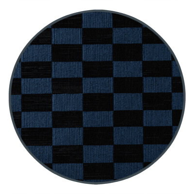 Machine Washable Checkered Green Area Rug
