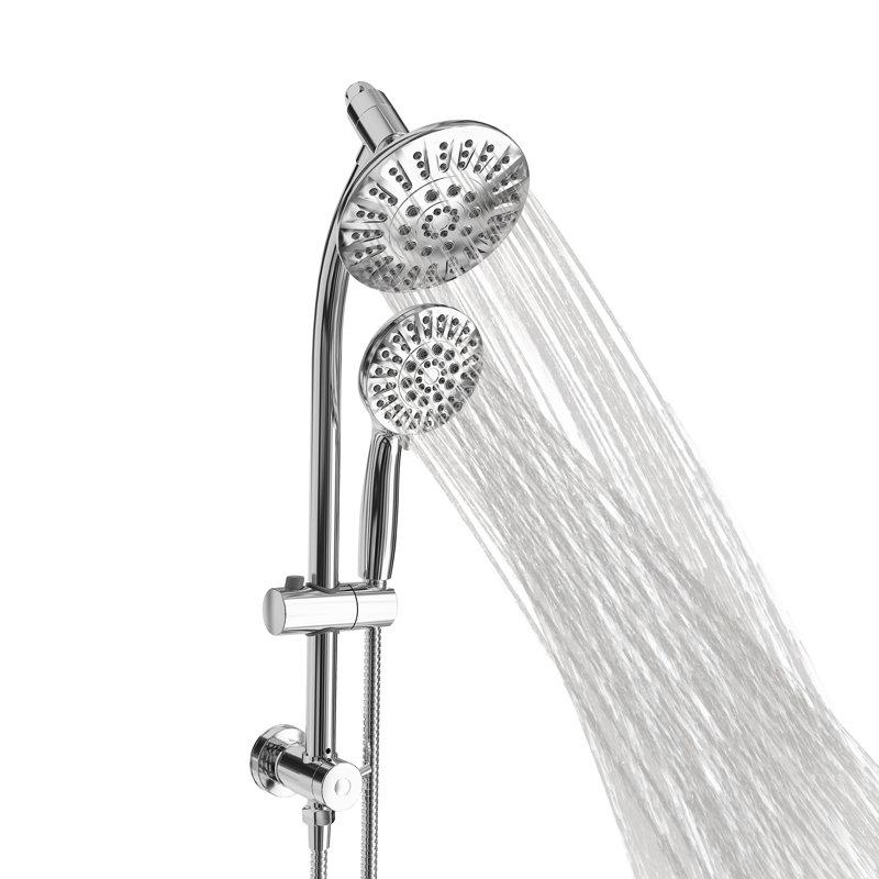 Akicon High Pressure Rain Shower Head with Handheld Spray Combo, Dual Shower Head with Height & Angle Adjustable Design, 6 Spray Settings Handheld Shower Head, Bathroom Shower System