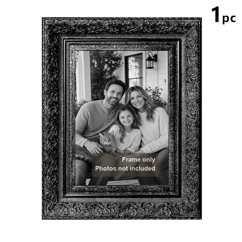 Cadre photo élégant avec cadre PS léger, Noir, 1, L 5 po x H 7 po