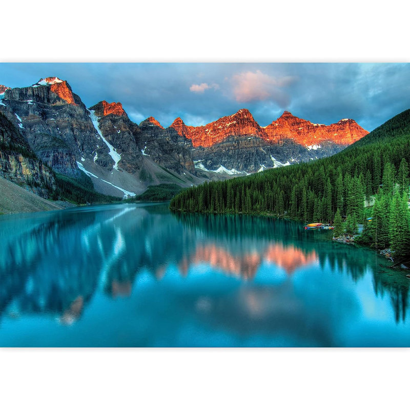 Adhésif mural Tranquil Mountain Lake, L 66 po x l 96 po