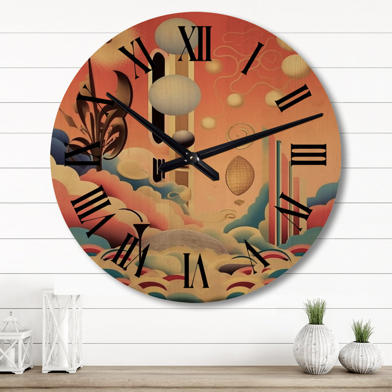 Horloge murale surdimensionnée en bois Dreamcity, Grand