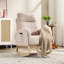 Chaise berçante moderne, pieds en bois massif, tissu respirant, poche latérale, porche doux-23141601