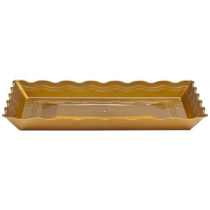 House Of Hampton® Empriss Plastic Tray, Gold, 9" W x 18" L