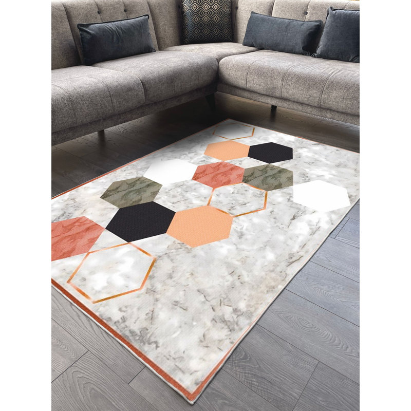 Tapis en coton Shayne, Rectangle 3 pi 11 po x 6 pi 7 po