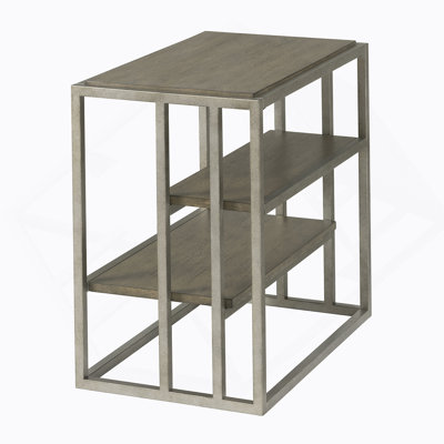 Table de chevet en métal avec tablette