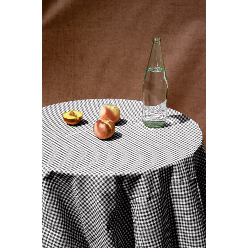 Cotton Checkered Tablecloth - Red, Black
