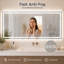 Grand miroir de salle de bain 72 po x 32 po à DEL pour meuble-lavabo double, miroir anti-buée avant et rétro-éclairé-892343620