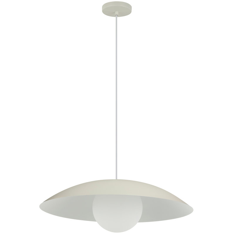 Luminaire suspendu 1 lumière Kempst - 16 po - Beige mat, 77" H x 15.75" W x 15.75" D, Matte Beige, Matte Beige