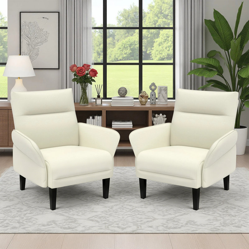 Chaise d'appoint rembourrée en similicuir avec plateau latéral et structure en métal, Noir
