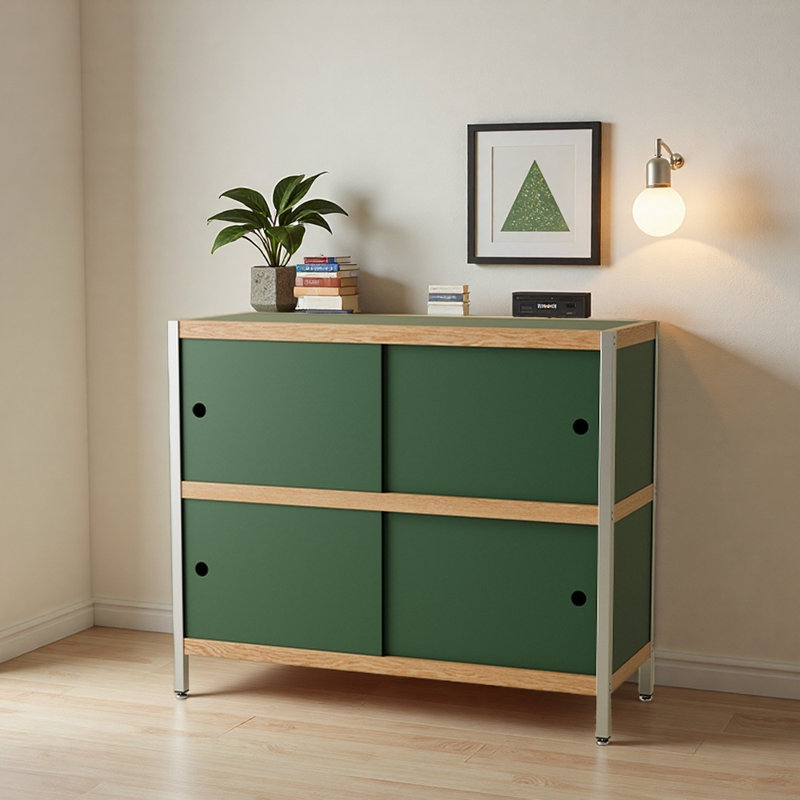 Armoire d'entrée de style chinois, H 35,4 po x l 41,7 po x P 15,7 po, Vert