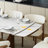 Oval Faux Marble Top Dining Table