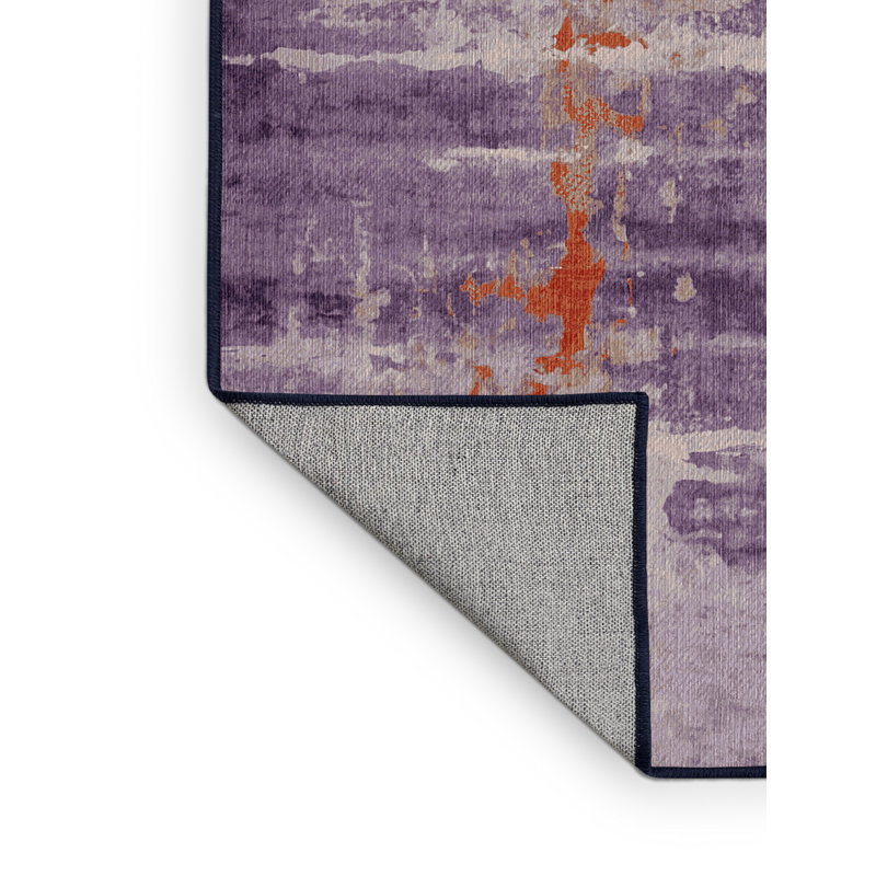 Tapis mauve lavable à la machine, Rectangle de 5 pi x 8 pi