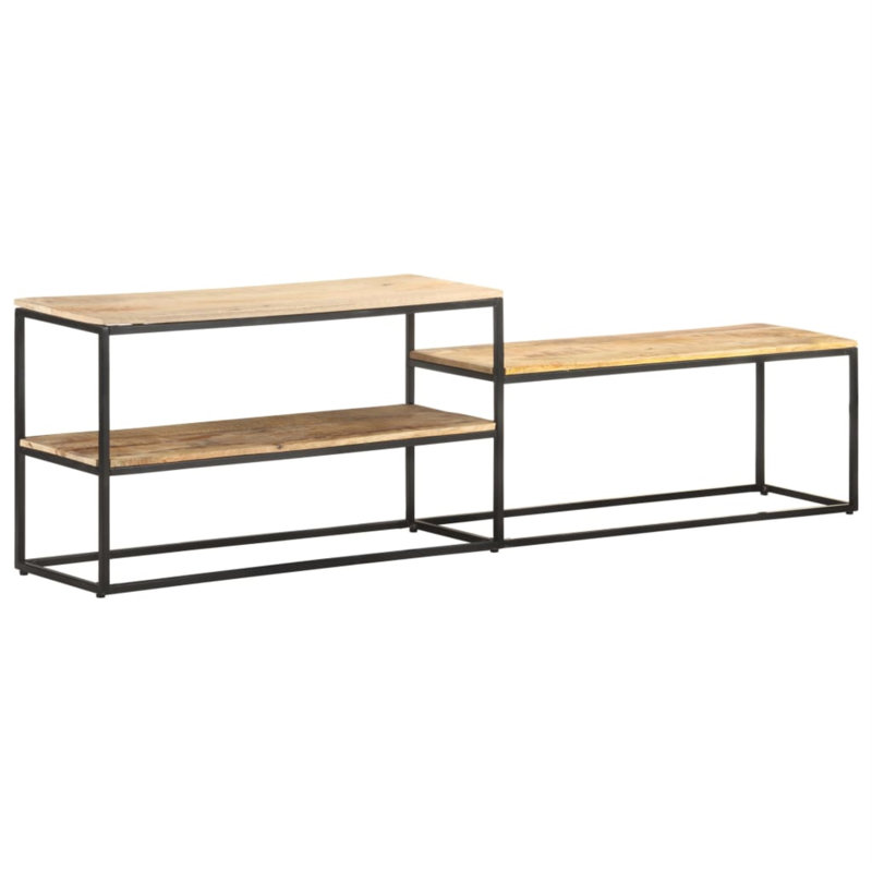 Solid Wood TV Stand, Rough Mango Wood