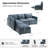 Cashin 97.5“ Modern Oversized Double-Layer Cushion Storage Sectional Sofa with Extendable Foot Pedal-122496709