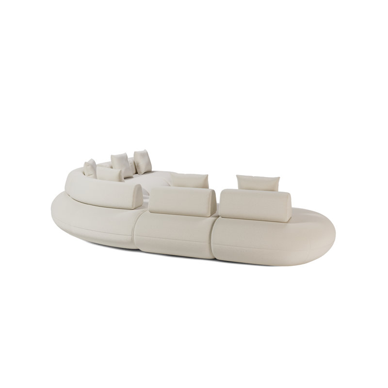 Canapé modulaire Dannita Bouclet Vainilla, H 29 po x l 175 po x P 154 po