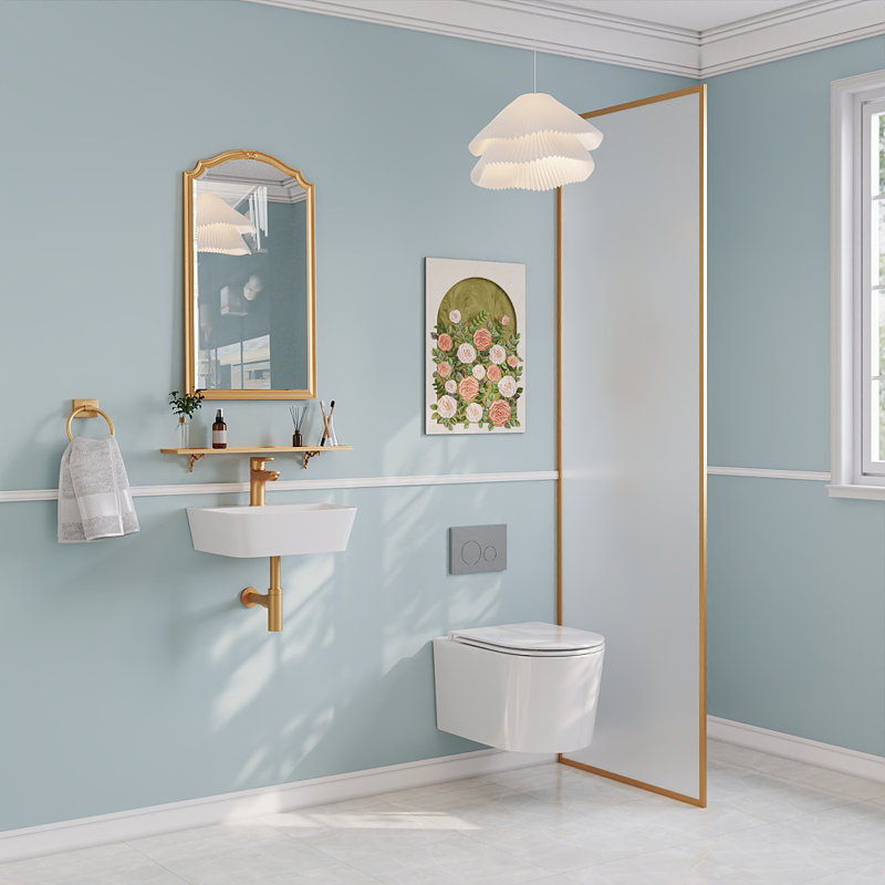 DeerValley Rectangular Wall Mounted Bathroom Sink, White Ceramic Basin with Tap Hole, 41x31x12cm
