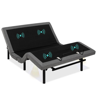 Adjustable Bed Base Frame With 19 Control Functions, Bluetooth App, Dual Massage, Type A + C Usb Ports, Head/Foot Incline,Zero Gravity, Under Bed Lights