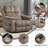 Dual Motor Chenille Power Lift Chair Lay Flat Recliner with Massage and Heating,400LBS-846517657