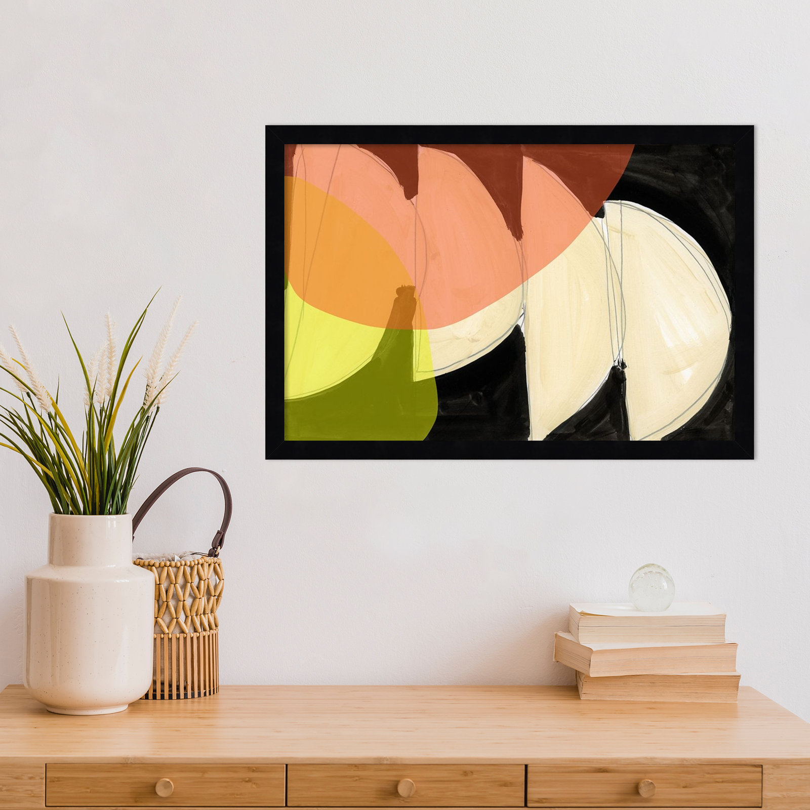 Gilpin "Four Semi Moons I" Print, 15" H x 21" W, Black