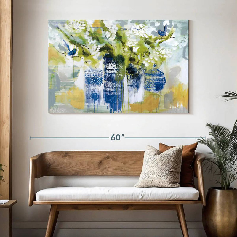 Avery Blue Wrens, 32" H x 48" W