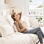 Canapé modulaire en U surdimensionné en chenille blanc, 2 repose-pieds et salon profond Comfy-259979244