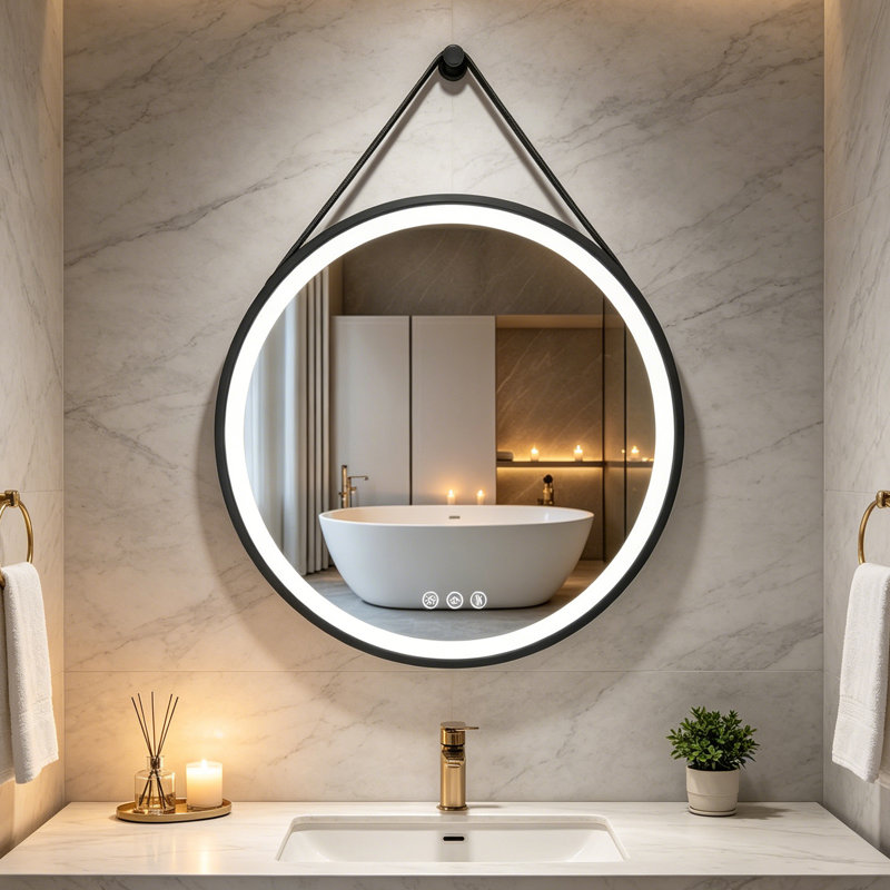 Darita Aluminium Round Mirror, 70cm x 70cm