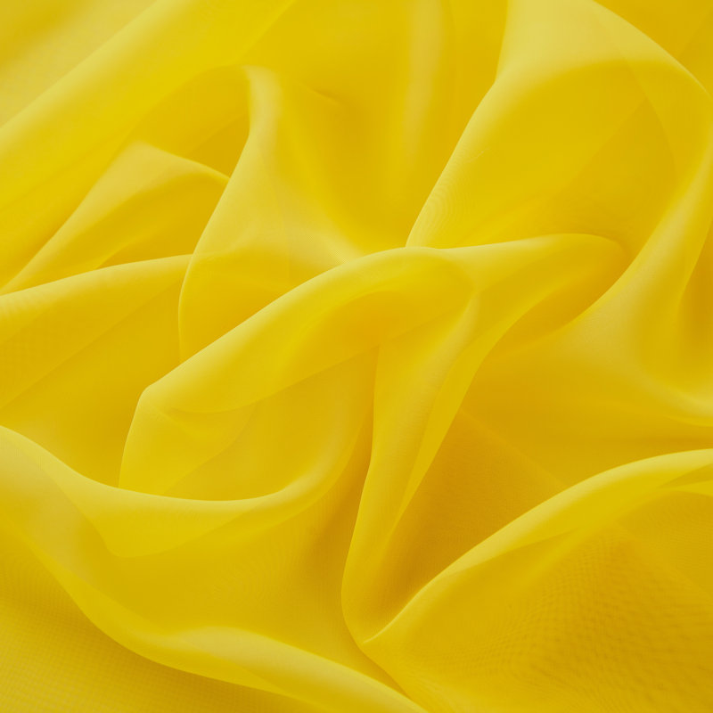 Daxin Sheer Voile Rod Pocket Curtain Panels, Bright Yellow, 54" W x 84" L