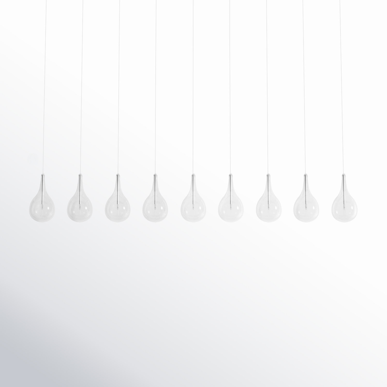 Deva 9 Light Glass Dimmable Pendant, Xenon