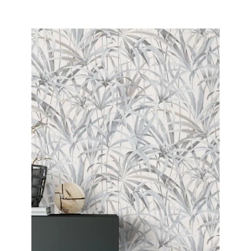 Panneau de papier peint Vallauris, Crème / Bleu / Brun