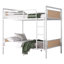 Lit superposé simple au-dessus d'un lit simple en métal, conception détachable industrielle avec garde-corps pour adolescents et petits espaces