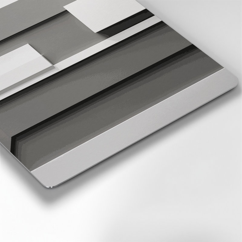 Minimalisme 12, art mural gris en métal, 32" H x 32" W