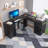 Arpan 60" L-Shaped Executive Desk with Drawers, Wood Home Office Corner Desk with Storage Cabinet-196462092