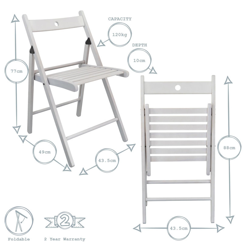 Plastic / Resin Padded Stackable Folding Chair Folding Chair Set, White