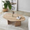 Table basse moderne, couleur travertin, 100 x 35 x 60 cm, structure en panneau de particules enduit 100% mélamine, bande de chant en PVC, design beige uni, pour le salon et les espaces contemporains