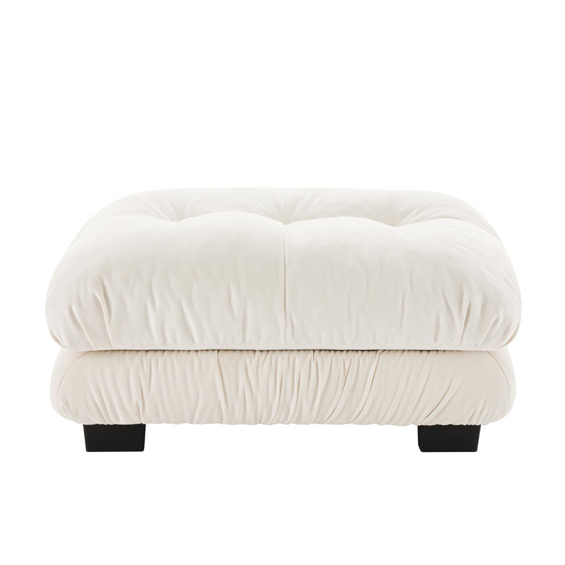 Îlot blanc 27 - Structure en bois massif et tissu chenille respirant pour un siège en velours côtelé spacieux avec un style unique