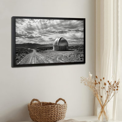 Art mural sur toile noir encadré pour le salon, la chambre à coucher, le bureau ou le vestibule - décoration murale décorative avec observatoire du désert