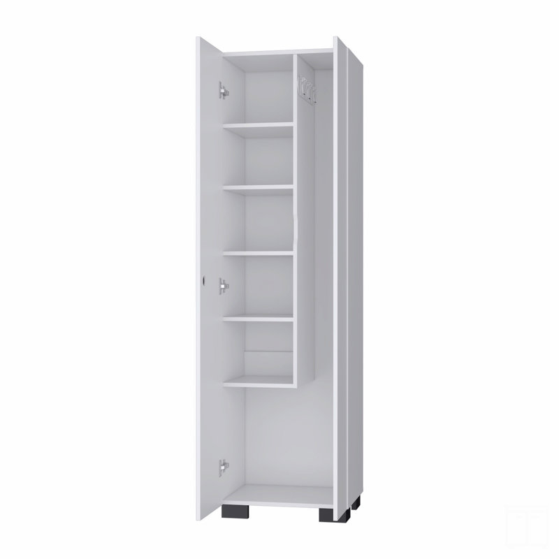 Armoire à balais avec tablettes de rangement