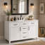 Meuble-lavabo autoportant de 122 cm (48 po) avec lavabo composite, 4 tiroirs, 2 portes et étagères réglables-1755104688