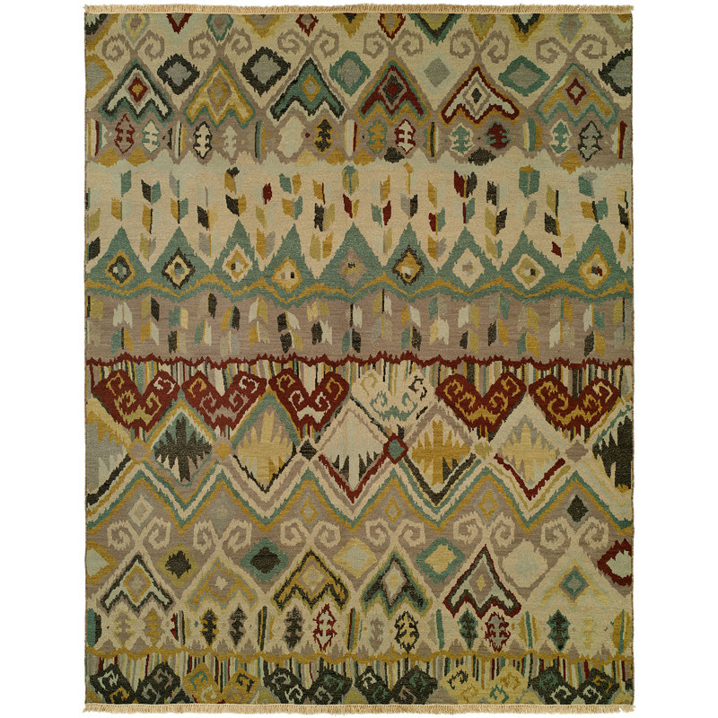 Billye Wool Geometric Area Rug, Rectangle 12' x 18', Ivory