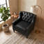Fauteuil d'appoint en similicuir noir