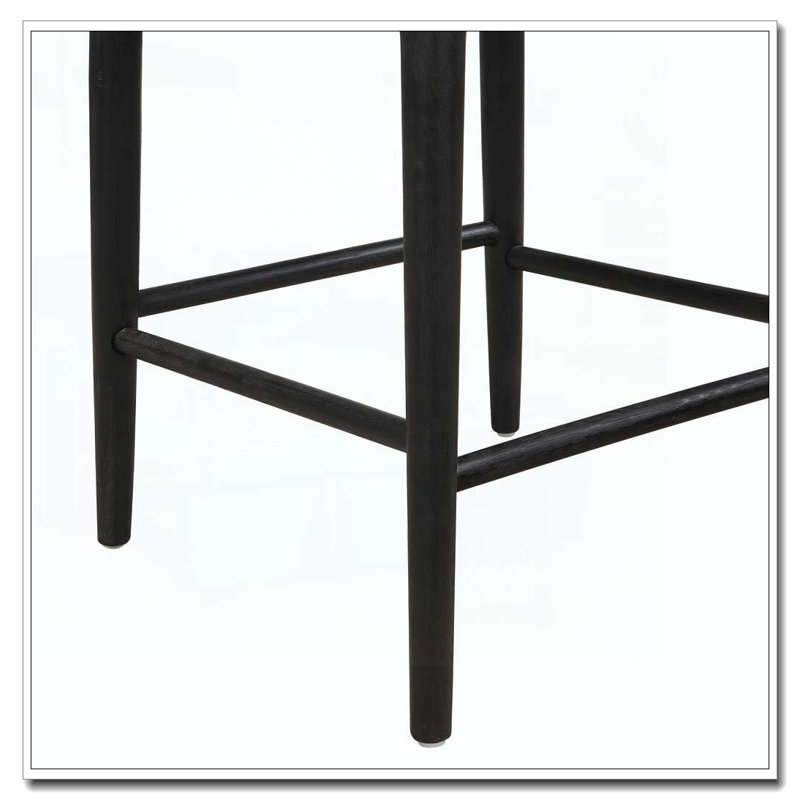 Tabouret de bar en bois, 26.5", Noir