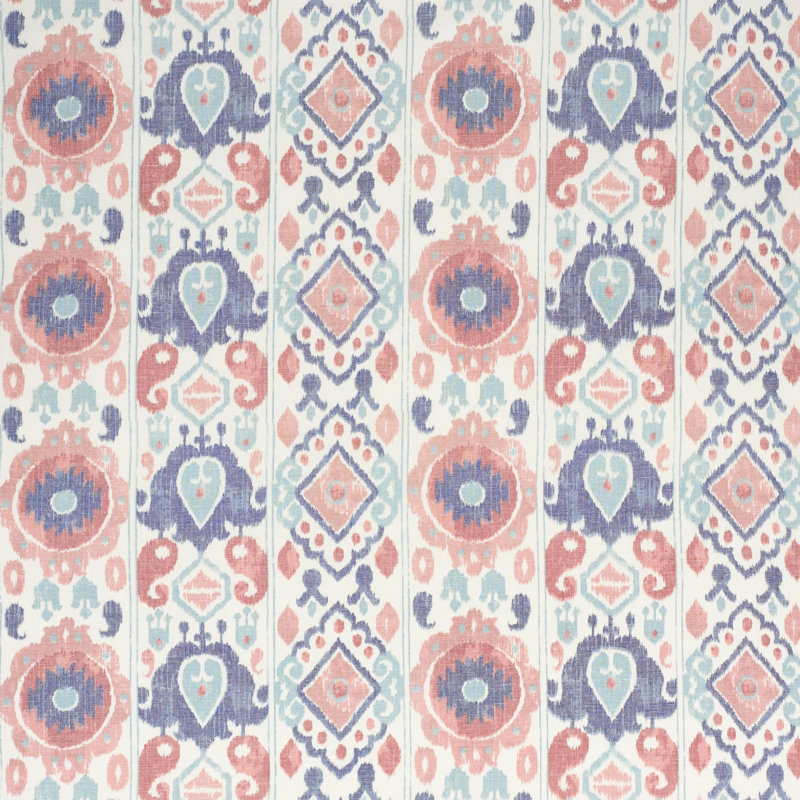 Tissu ikat élisia, Rose / indigo